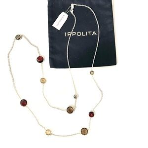 IPPOLITA- 20” long silver multi-gemstone necklace with tag and jewelry pouch.